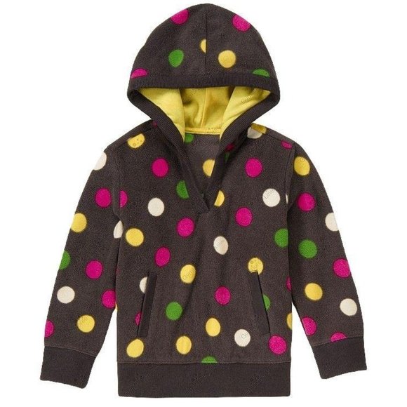 Gymboree Other - Gymboree Kids Girl's Black/Multi Microfleece Polka Dot Pullover Hoodie Size XS